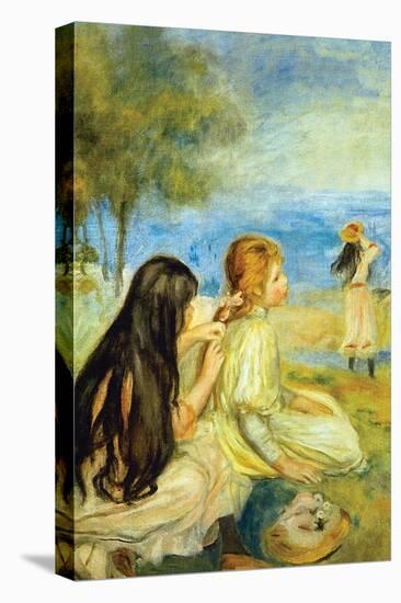 Girls by the Seaside-Pierre-Auguste Renoir-Stretched Canvas