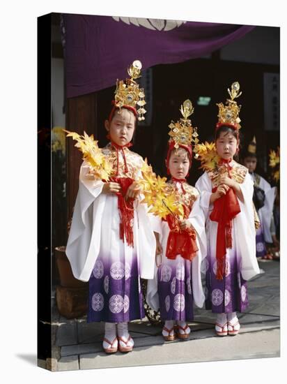 Girls Dressed in Traditional Costume, Festival of the Ages (Jidai Matsuri), Kyoto, Honshu, Japan-null-Premier Image Canvas