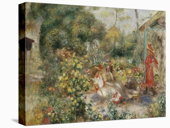 Girls in a Garden in Montmartre; Fillettes Dans Un Jardin a Montmartre, C.1893-5-Pierre-Auguste Renoir-Premier Image Canvas