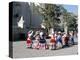 Girls in Traditional Local Dress Dancing in Square at Yanque Village, Colca Canyon, Peru-Tony Waltham-Premier Image Canvas