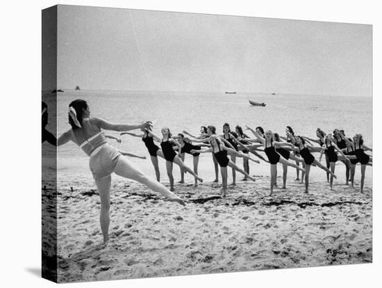 Girls of the Children's School of Modern Dancing, Rehearsing on the Beach-Lisa Larsen-Premier Image Canvas