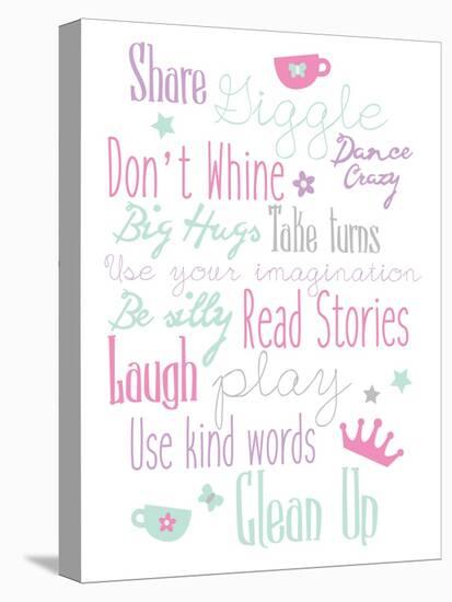 Girls Play Room Rules-Jace Grey-Stretched Canvas