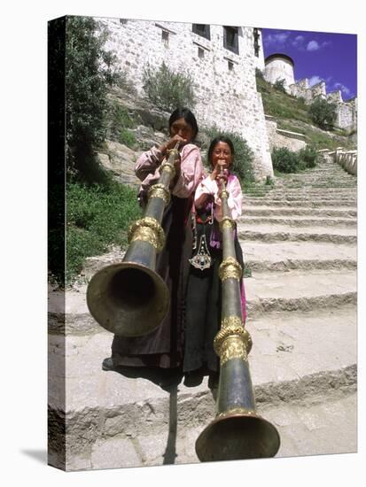 Girls Playing Horns, Potala Palace, Lhasa, Tibet-Bill Bachmann-Premier Image Canvas