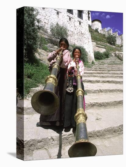 Girls Playing Horns, Potala Palace, Lhasa, Tibet-Bill Bachmann-Premier Image Canvas