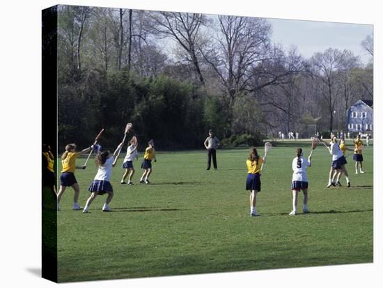 Girls Playing Lacrosse-null-Premier Image Canvas