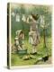 Girls Wash Dolls Clothes-null-Stretched Canvas