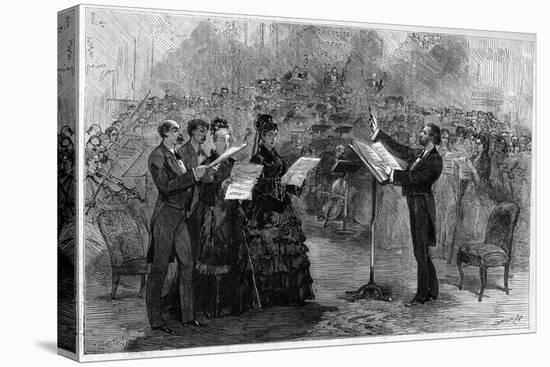 Giuseppe Verdi conducting the 'Messa da Requiem' at the Paris Opéra-Comique in 1874-Italian School-Premier Image Canvas