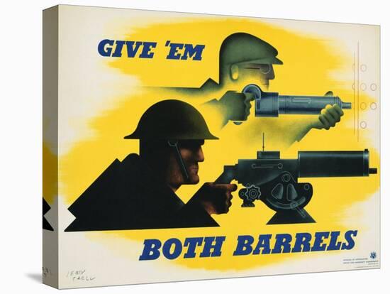 Give 'Em Both Barrels Poster-Jean Carlu-Premier Image Canvas