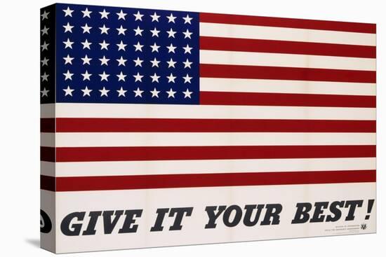 Give It Your Best! - 1942 USA Flag-Charles Coiner-Premier Image Canvas