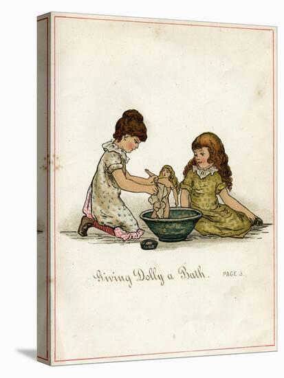 Giving Dolly a Bath-Ida Waugh-Stretched Canvas