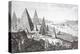 Gizeh, the Nile and Pyramids in a Fanciful 18th Century Engraving-null-Premier Image Canvas