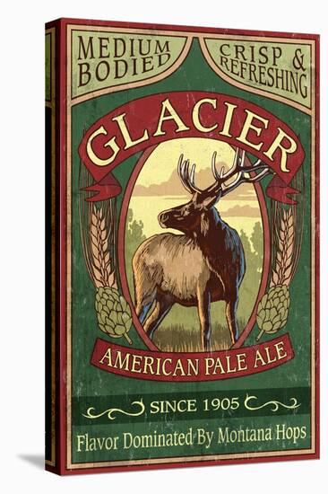 Glacier National Park - Elk Pale Ale-Lantern Press-Stretched Canvas