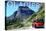Glacier National Park, Montana - Going-to-the-Sun Road and Red Bus-Lantern Press-Stretched Canvas
