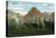 Glacier National Park, MT, View of Two Indians on Horseback on the Old Travois Trial-Lantern Press-Stretched Canvas