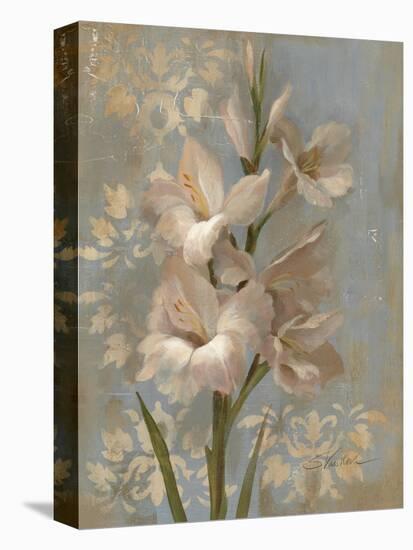 Gladiola on Soft Blue-Silvia Vassileva-Stretched Canvas