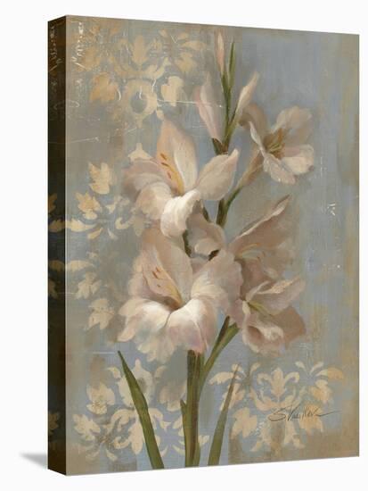 Gladiola on Soft Blue-Silvia Vassileva-Stretched Canvas