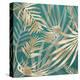 Glam Leaves Teal 4-Urban Epiphany-Stretched Canvas