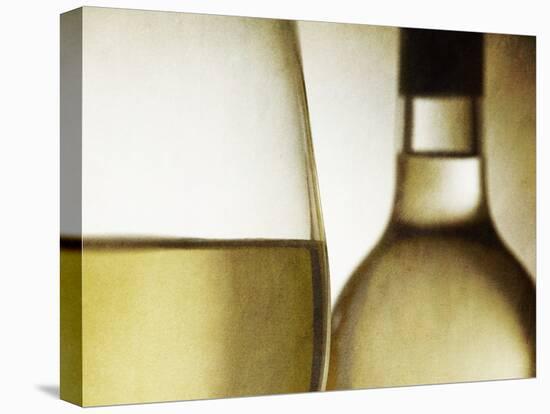 Glass of White Wine and Bottle-Steve Lupton-Premier Image Canvas