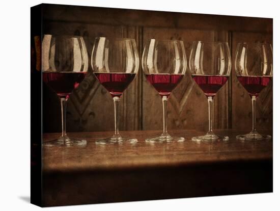 Glasses of Red Wine in a Row-Steve Lupton-Premier Image Canvas