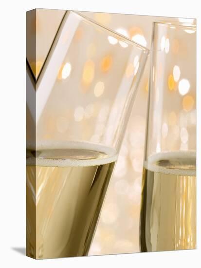 Glasses of Sparkling Wine with Twinkling Lights-Brigitte Protzel-Premier Image Canvas