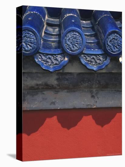 Glazed Tiles and Red Wall in Forbidden City, Beijing, China-Keren Su-Premier Image Canvas