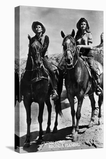 Glenn Ford and Rhonda Fleming in the Redhead and the Cowboy-Lantern Press-Stretched Canvas