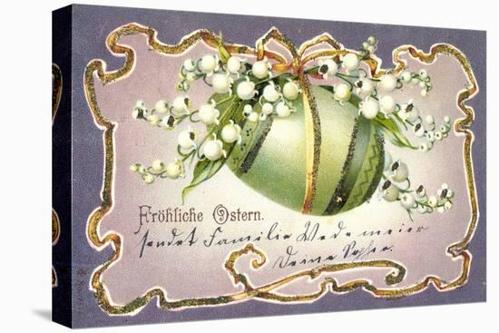 Glitzer Frohe Ostern, Osterei, Glockenblumen, Schleife-null-Premier Image Canvas