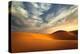 Global Warming Concept. Lonely Sand Dunes under Dramatic Evening Sunset Sky at Drought Desert Lands-Perfect Lazybones-Premier Image Canvas