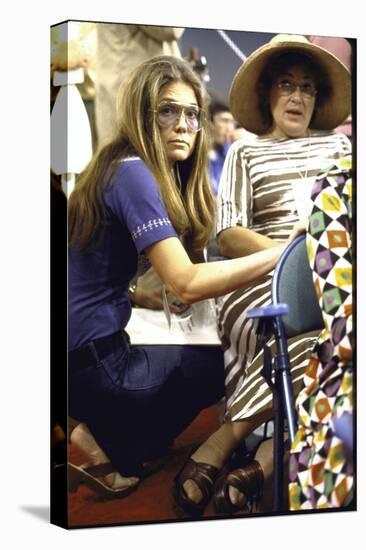 Gloria Steinem Kneeling Down Beside Bella Abzug During the Democratic Convention-null-Premier Image Canvas