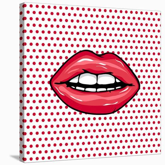 Glossy Pop Art Lips-null-Stretched Canvas