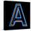Glowing Letter A Isolated On Black Background-Andriy Zholudyev-Stretched Canvas