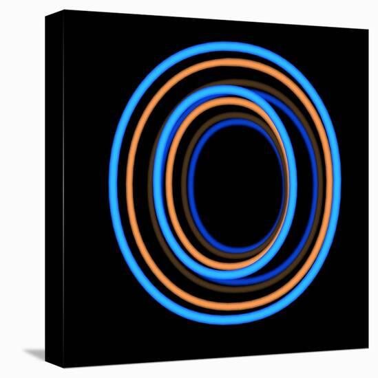 Glowing Letter O Isolated On Black Background-Andriy Zholudyev-Stretched Canvas