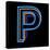 Glowing Letter P Isolated On Black Background-Andriy Zholudyev-Stretched Canvas