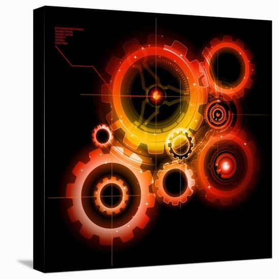 Glowing Techno Gears-Viktorus-Stretched Canvas