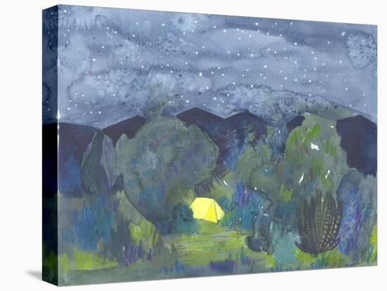 Glowing Tent Night-Kerstin Stock-Stretched Canvas