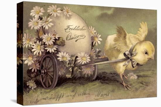 Glückwunsch Ostern, Küken Mit Osterei, Gänseblümchen-null-Premier Image Canvas