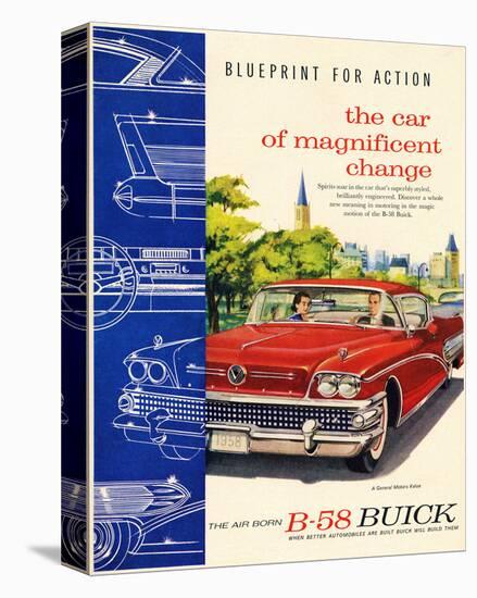 GM Air Born B-58 Buick -Change-null-Stretched Canvas