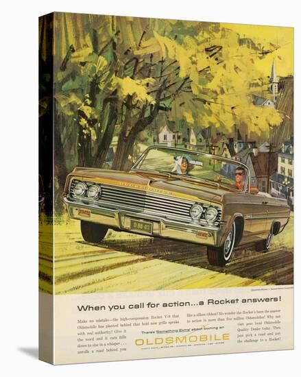 GM Oldsmobile-A Rocket Answers-null-Stretched Canvas