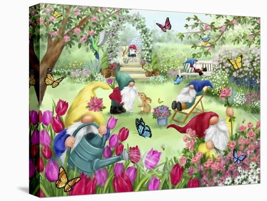 Gnomes in Spring Garden-MAKIKO-Premier Image Canvas