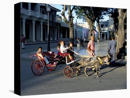 Goat Cart with Children on a Sunday in the Plaza De La Revolucion, Bayamo, Cuba, West Indies-R H Productions-Premier Image Canvas