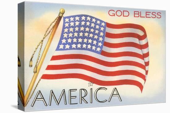 God Bless America, Flag-null-Stretched Canvas
