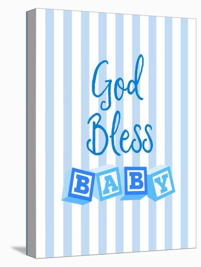 God Bless Baby Blue-Bella Dos Santos-Stretched Canvas