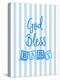 God Bless Baby Blue-Bella Dos Santos-Stretched Canvas