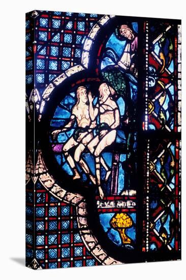 God Confronts Adam and Eve, Stained Glass, Chartres Cathedral, France, 1205-1215-null-Premier Image Canvas