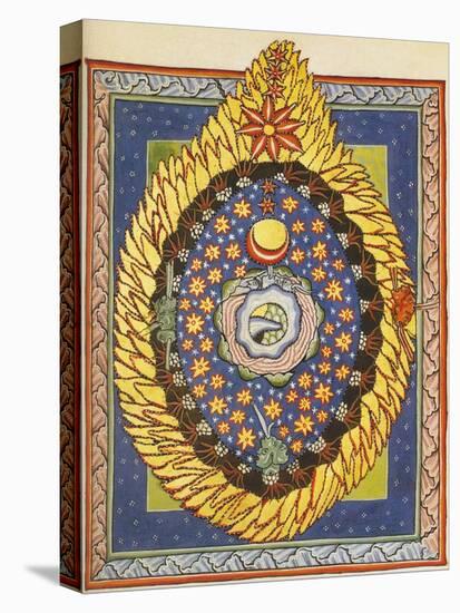 God, Cosmos, and Humanity. Miniature from Liber Scivias by Hildegard of Bingen, C.1175 (W/C on Parc-German School-Premier Image Canvas