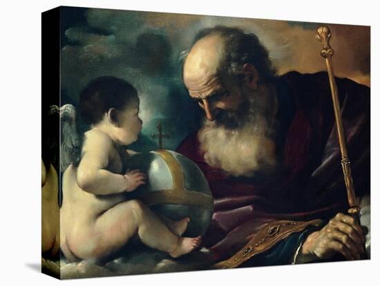 God the Father and Angel, 1620-Guercino-Premier Image Canvas