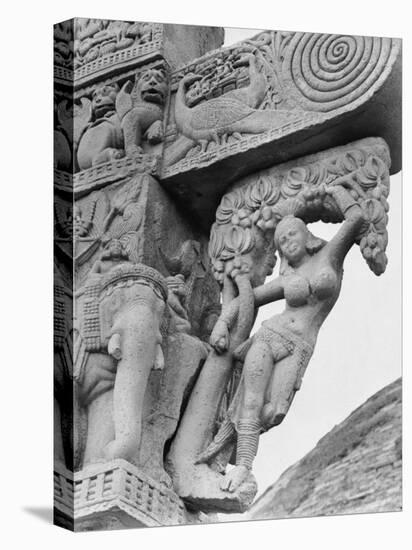 Goddess Yakshi, a Detail from a Sanchi Temple Gate-Eliot Elisofon-Premier Image Canvas