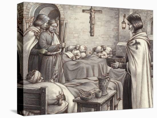 Godfrey De Bouillon Watches Benedictine Monks Caring for the Wounded-Pat Nicolle-Premier Image Canvas