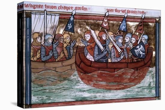Godfrey of Bouillon and the Crusaders Sailing to the Holy Land-null-Premier Image Canvas