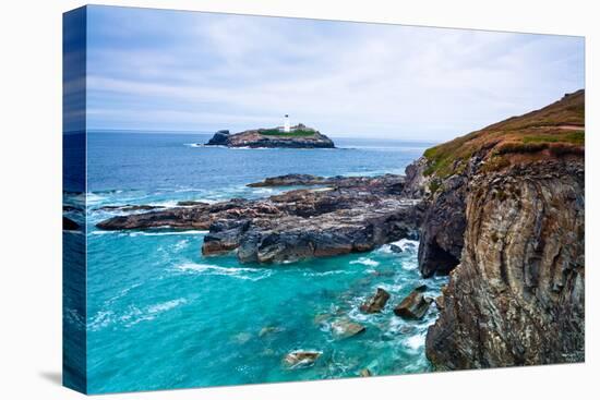 Godrevy Lighthouse, Cornwall, England, United Kingdom, Europe-Kav Dadfar-Premier Image Canvas